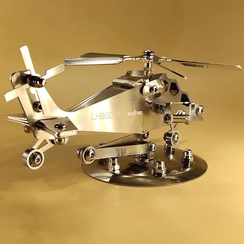 NONE Model Office Car Decoration  Handmade Stainless Steel Manufacturing Metal Crafts SMG Wu ten helicopter Home Decor