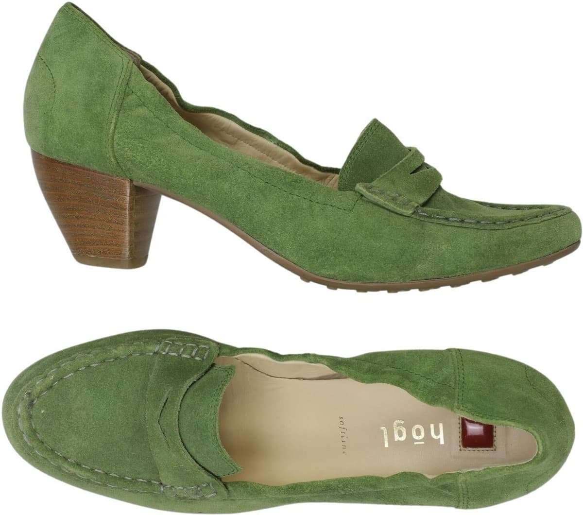 högl Damen Halbschuh, Grün, Gr. EU 38,5 (UK 5.5), Leder - Second Hand