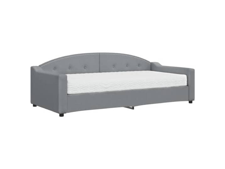 vidaXL Slaapbank met matras 90x200 cm stof lichtgrijs