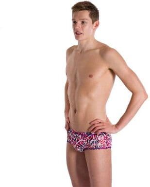 Badbyxor herr flip revers vändbara röd/vit - Speedo (Storlek: 26" = XXS)