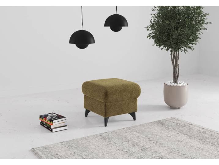 Polsterhocker SIT & MORE Glendale , braun (olive), B:58cm H:48cm T:58cm, 100% Polyester, Hocker, Polsterhocker, mit Stauraum