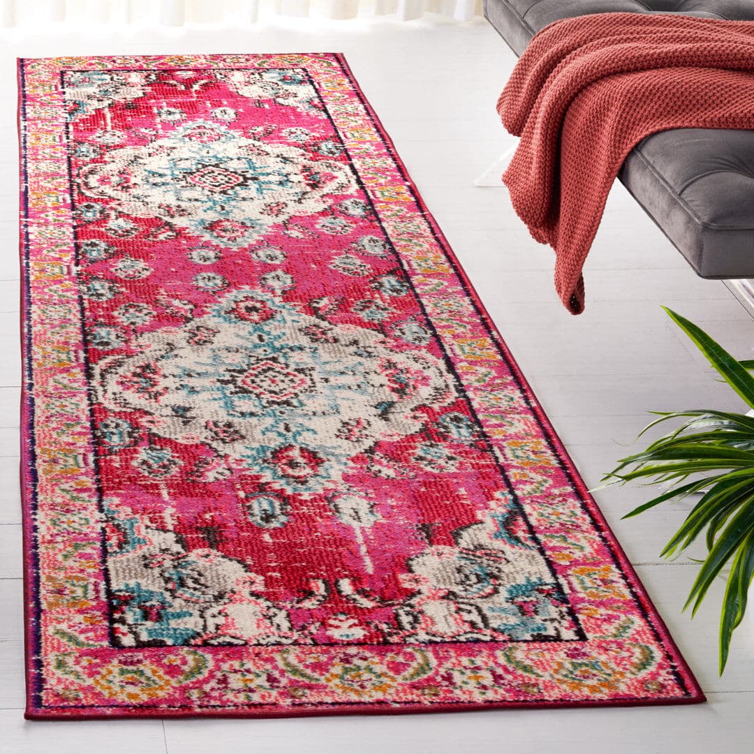 Latitude Vive Tekamah Oriental Area Rug Pink Runner 66 x 244cm
