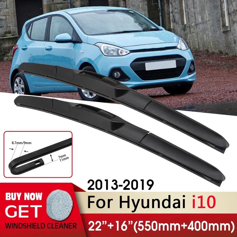 KAWOO Car Wiper Front Wiper Blade 22'+16' For Hyundai I10 II Hatchback 2013 2014 2015 2016 2017 2018 2019 Front Windscreen Auto Wipers