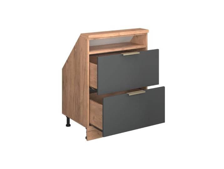 Meuble de rangement sous pente Rion 60x81.6cm avec 2 tiroirs Anthracite-or Vicco 59724