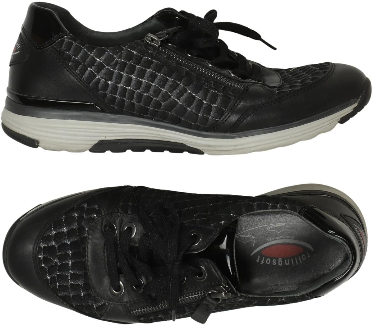Gabor Damen Sneaker, Schwarz, Gr. EU 40,5 (UK 7), Leder - Second Hand