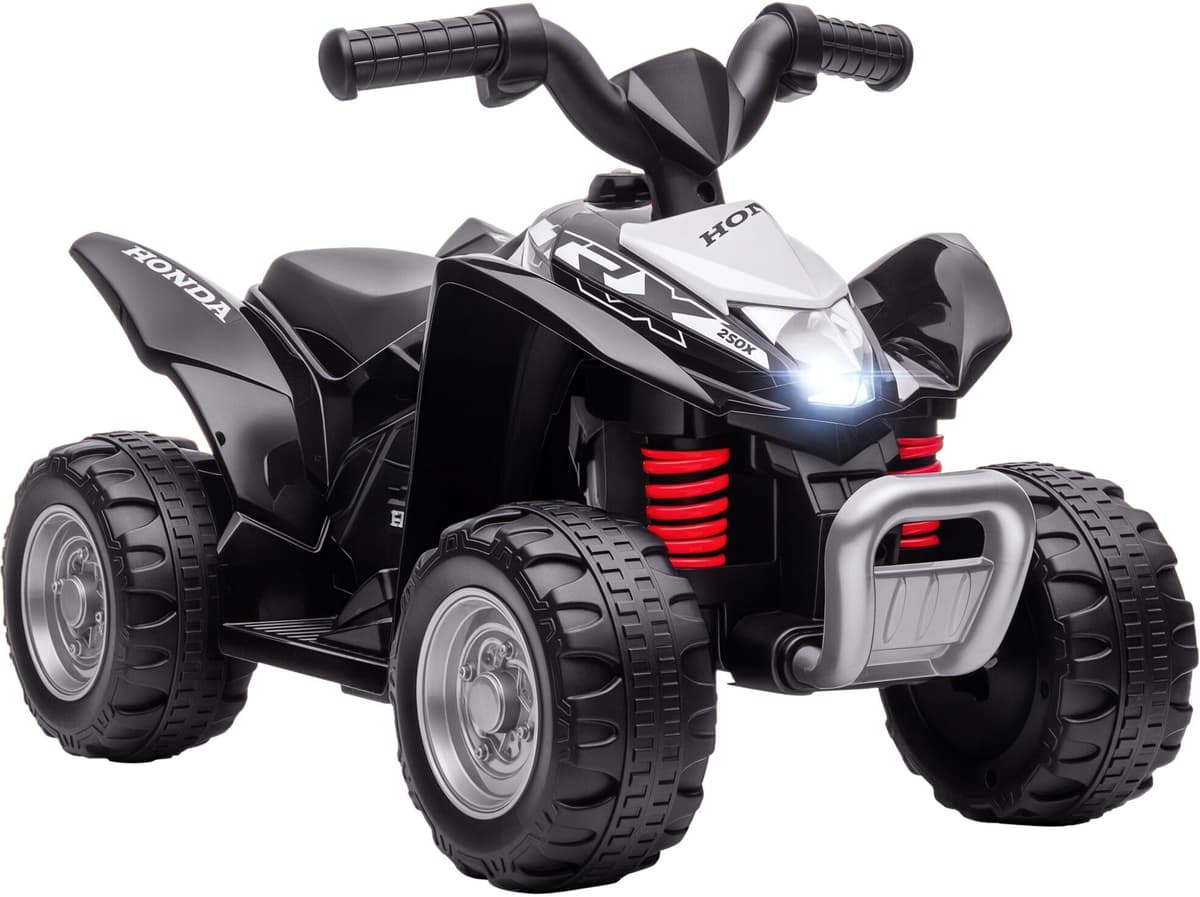 Altro Quad Elettrico Per Bambini 18-36 Mesi Con Luci Led, Clacson E Pedali, 65.5x38.5x43.5 Cm, Nero