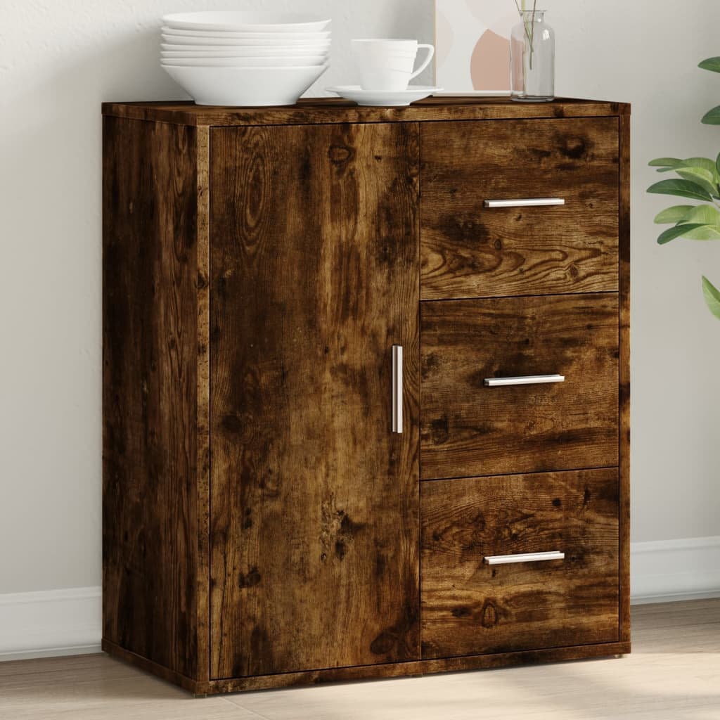 17 Stories Ogletree 60 cm W Sideboard Smoked Oak 70cm H X 60cm W X 31cm D