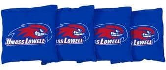 Skip's Garage Massachusetts Lowell UMASS River Hawks Blue Cornhole Bags