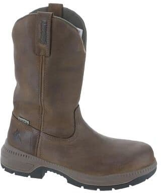 "Rocky Worksmart 11"" WP Soft Toe - Mens 9.5 Brown Boot W"