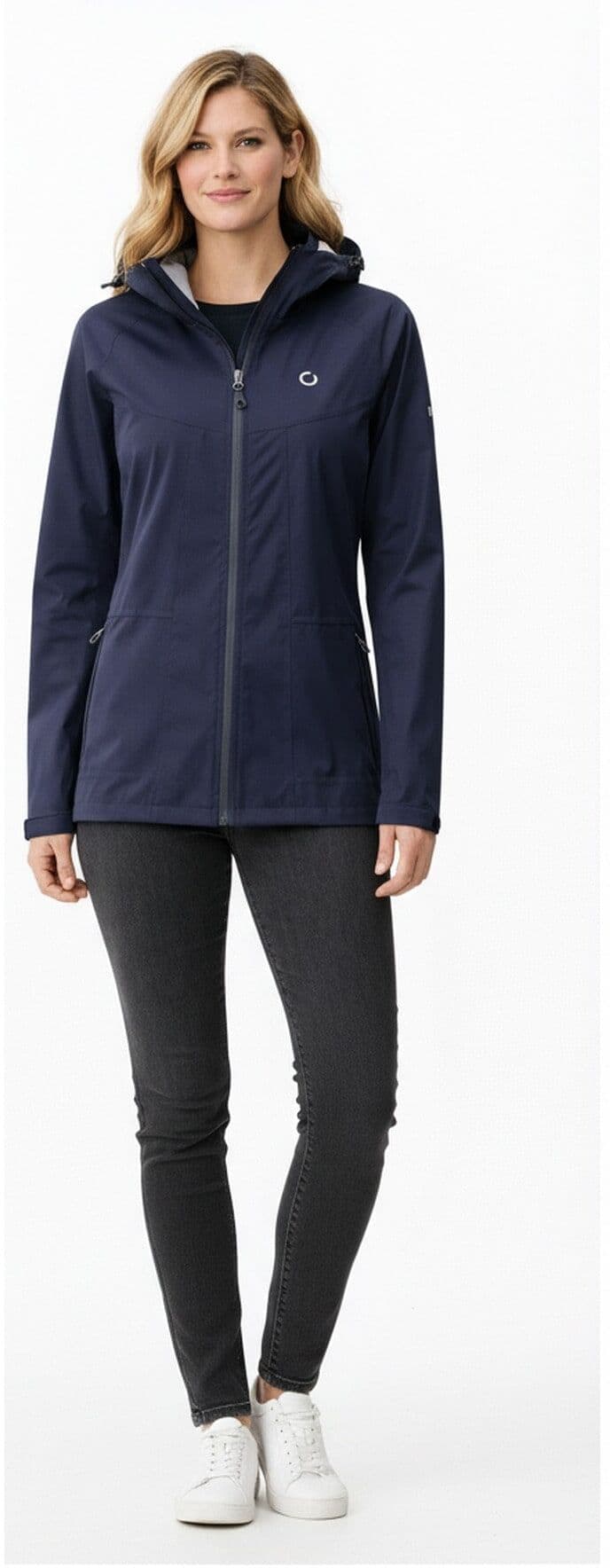 Funktionsjacke LPO "Franja Outdoorjacke II", Damen, Gr. 40/42 (M), graystone, Web, 100% Polyester, regular fit hüftbedeckend, verstellbar verstellbar, Jacken Funktionsjacke, wasserdichter Front-RV