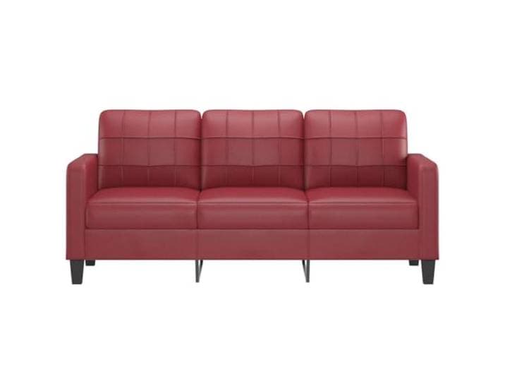 KTHLBRH 3-Sitzer-Sofa, Weinrot, 180 cm, aus Kunstleder Gestell aus robustem Metall, Polsterung aus Schaumstoff, leicht zu reinigen, modernes Design für Wohnzimmer