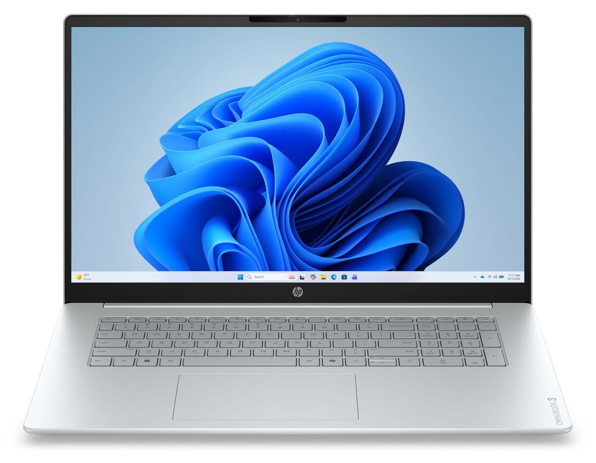 HP OmniBook 3 (Glacier Silver, 17,3" Full-HD, Intel Core 3 100U, 128 GB RAM, 4 TB SSD) mit Windows 11 Pro & Office 2024 Pro