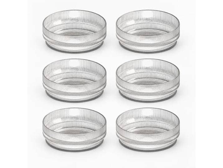 APS 19003 Bol THE GRID - Verre\, Ø 14 cm\, hauteur 5\,5 cm\, 450 ml\, empilable\, compatible micro-ondes\, lot de 6