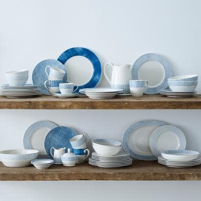 "Noritake Hammock Set of 4 Rim Salad Plates - Dots, 9.5"""
