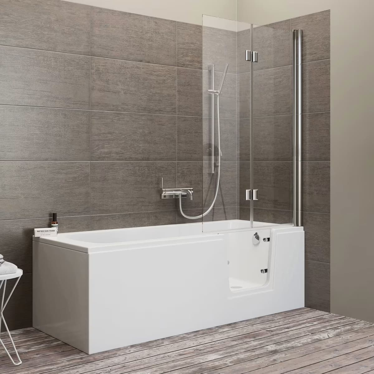 Steinkamp easy entry bathtub 180 x 80 cm with glass door right ST003BWTR-R1