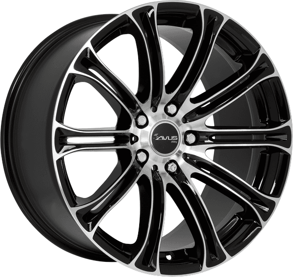 AVUS WHEELS Llanta Avus Ac-Mb1 /Bp Black Polished 17 X 8.00  5x120 Et-34 Buje 72.6
