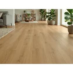 Hybridboden "Silent Step" LVT+EPC, 7,5x229x1830mm Eiche Natur, inkl. 1,5 mm Kork-Trittschall, Nutzschicht 0,55 mm, Nutzungsklasse 23/33, 2,51 m2 / VE