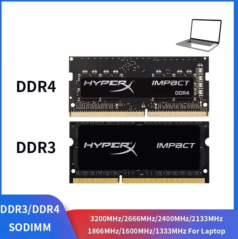 Kingston DDR4 RAM Laptop DDR3 Memoria DDR3L 16GB 8GB 4GB Notebook Memory 1333 1600 1866 2133 2400 2666 3200 MHz 1.2V 1.5V 1.35V