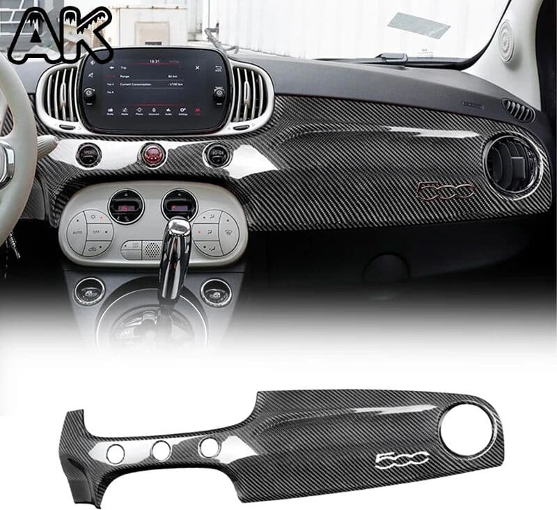 metyoucar For Fiat 500/Abarth 595 695 595C 695C 2007-2015 Real Carbon Fiber Car Co-Pilot Dashboard Trim Panel Cover Trim Car Accessories