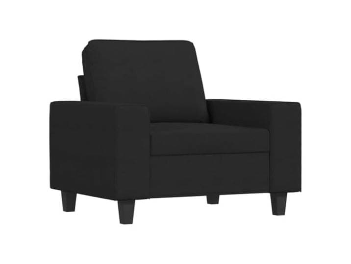 GHVBNMF Sessel Schwarz 60 cm Stoff Polstersessel mit Metallgestell Bequemer Einzelsessel mit dicker Polsterung für Wohnzimmer und Schlafzimmer, stabiles Metallgestell bis 110 kg.