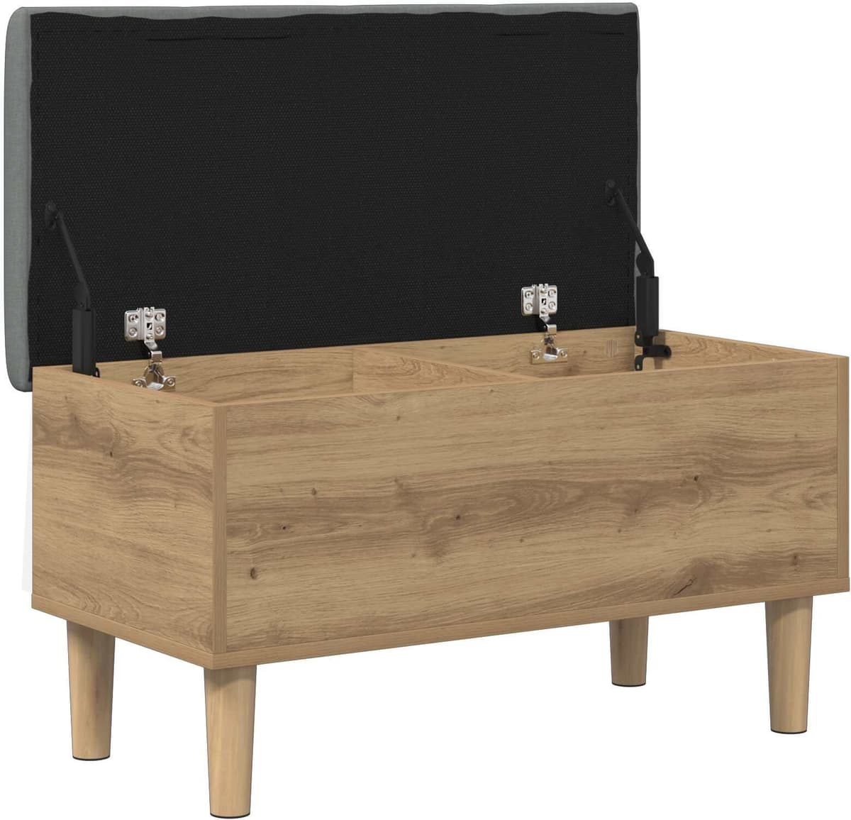 vidaXL Banc de rangement avec coussin Chêne artisanal 82 x 42 x 46 cm