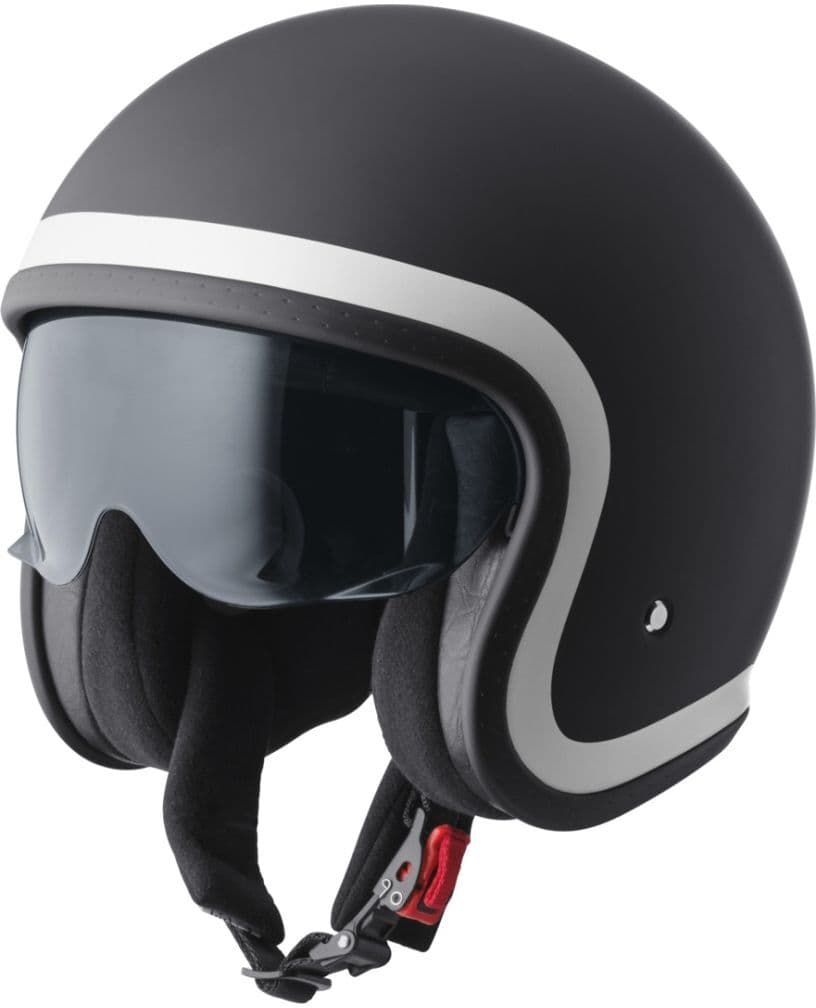 GMS Ride Jethelm schwarz matt weiß Gr. L 59/60