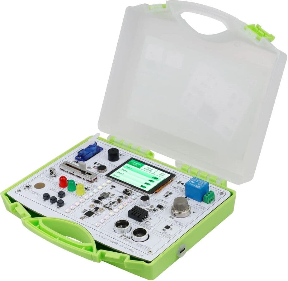 ELECROW All-in-one Starter Kit for Pico 2 with Common Board design, 17 Sensors and 21 Lessons step-by-step tutorials for DIY Maker STEM