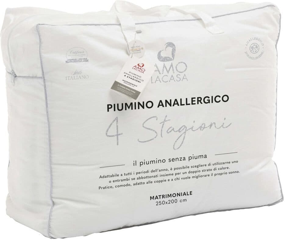 - Piumino 4 stagioni singolo bianco