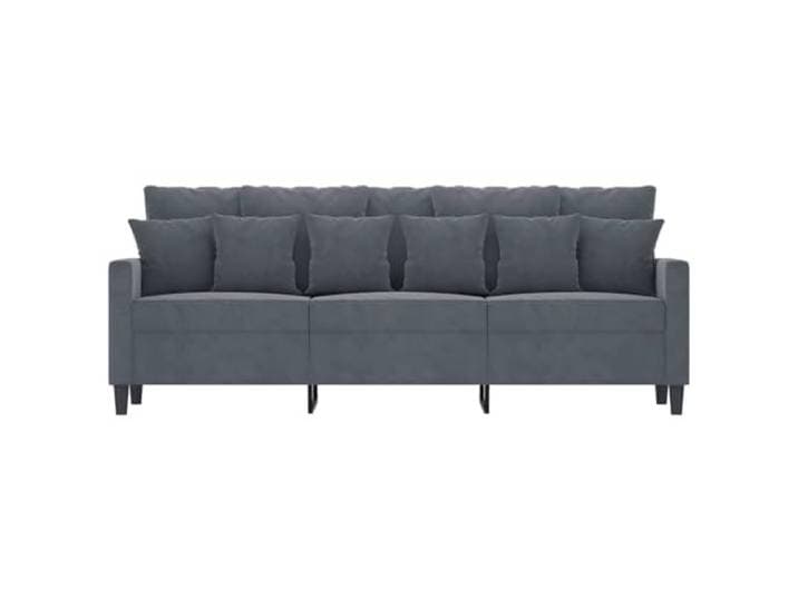 KTHLBRH 3-Sitzer-Sofa, dunkelgrau, 180 cm, Samt Gestell aus Metall, Polsterung aus Schaumstoff, modernes Design, maximale Belastung 110 kg pro Sitz