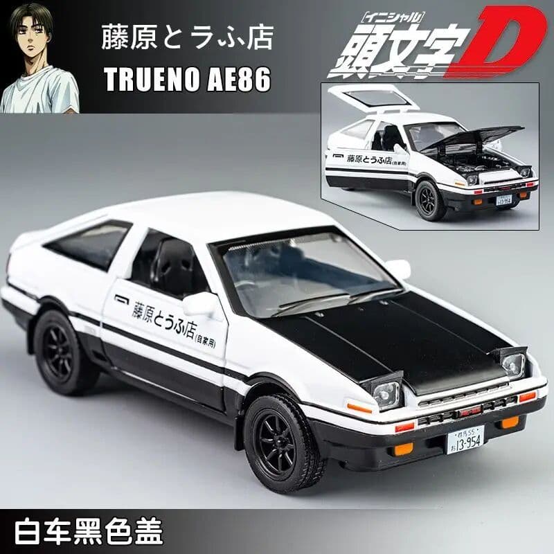 Toyota AE86 Simulation Model Header Text D Alloy Car Model JDM Car Toy Car Collection Ornament Boy Gift