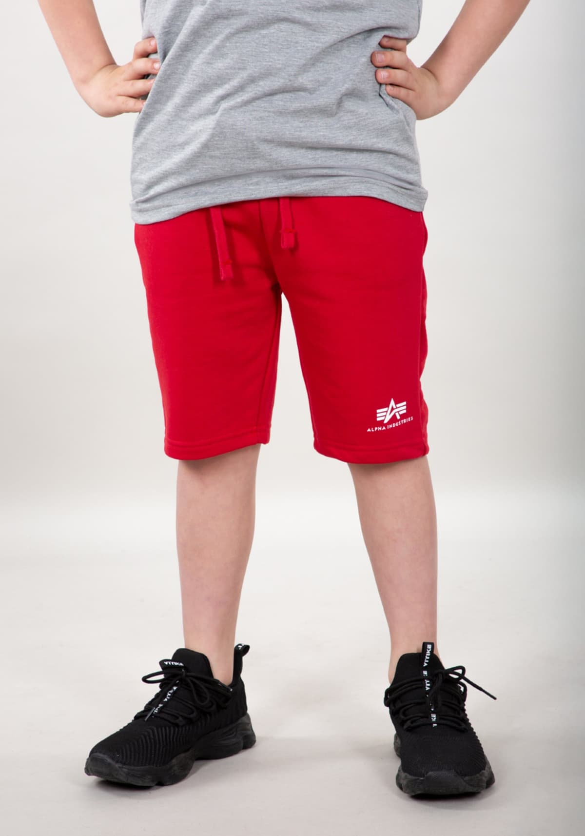 Sweatshorts ALPHA INDUSTRIES "Basic Jogger Short SL Kids", Jungen, Gr. 12, Normalgrössen, rot (speed rot), Obermaterial: 80% Baumwolle, 20% Polyester, Hosen Sweatshorts speed rot 12, Normalgrössen
