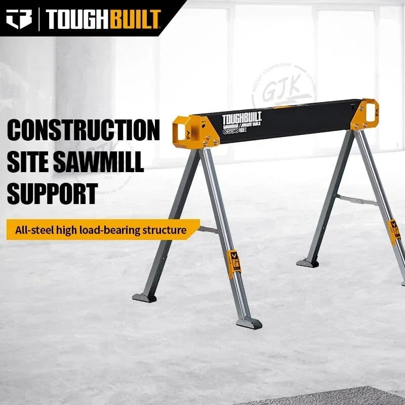 NONE ToughBuilt - Folding Sawhorse/Jobsite Table - Sturdy, Heavy-Duty, 100% High Grade Steel, 41.5-Inch Easy Carry Handle - (TB-C550)