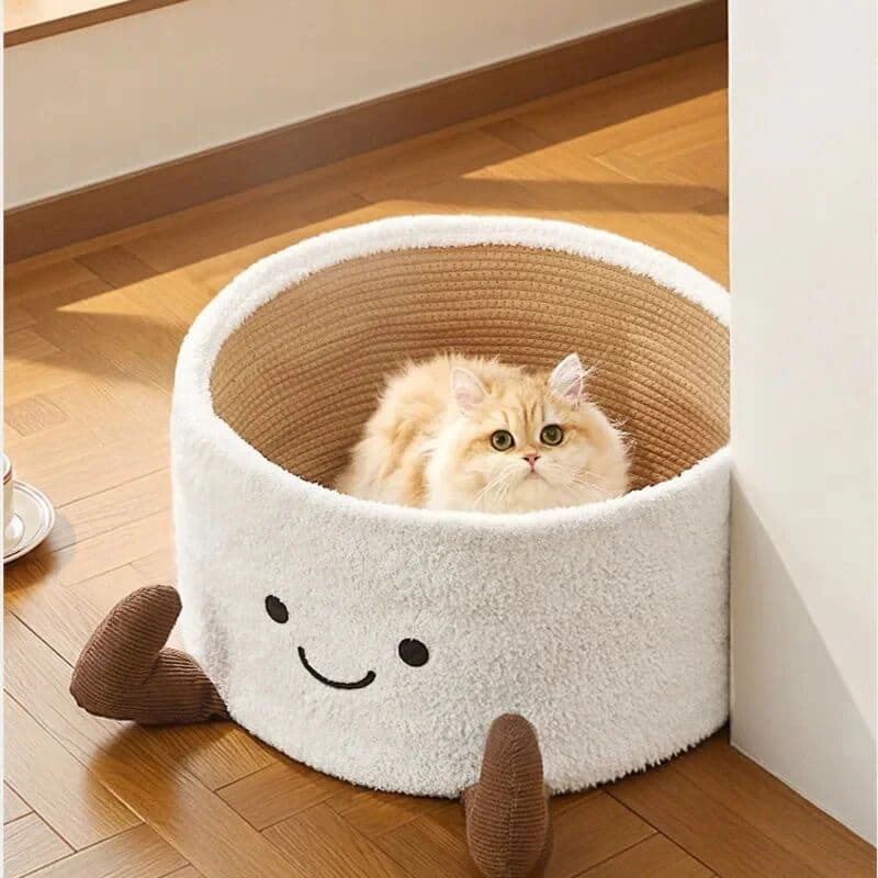 NONE Cat Bed With Scratching Board Semi Enclosed Cozy Nest For Indoor Cats Kittens And Pets Perfect Christmas Gift For Cat Lovers