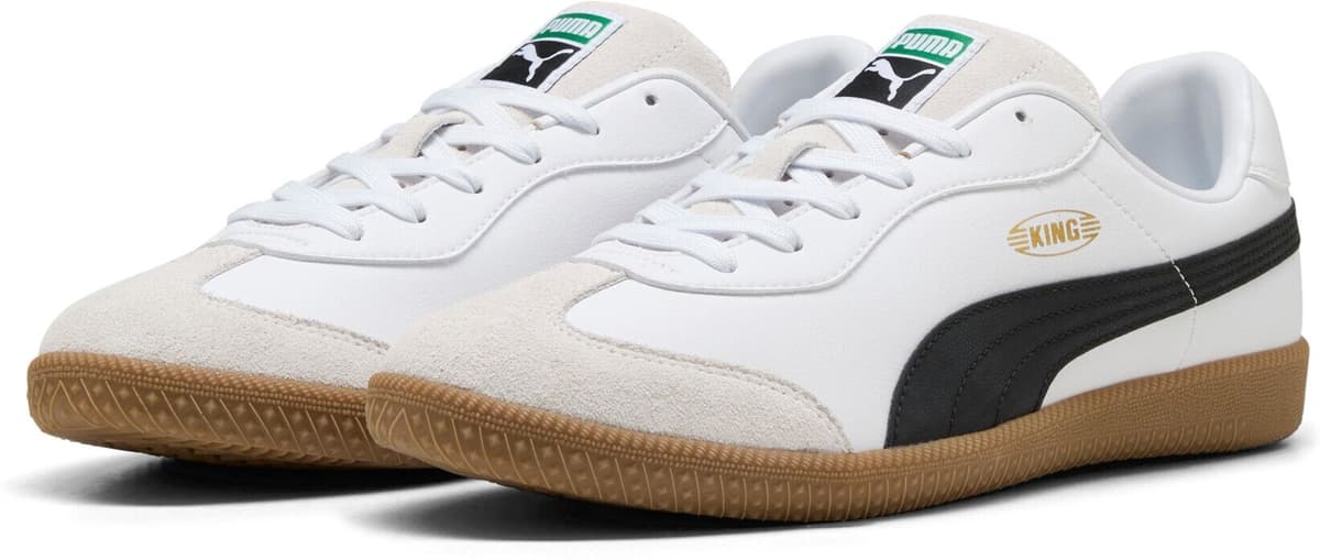 Sneaker PUMA "KING 21 IT", Gr. 46, Synthetik, schwarz-weiss (puma weiß, puma schwarz, gum), Schuhe Sneaker, mit Schnürung, leicht profilierte Gummi-Laufsohle puma weiß, puma schwarz, gum 46, Synthetik