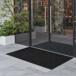 VEVOR Schmutzfangmatte, 1829x1219 mm, Fußmatte für Innen & Außen, Sauberlaufmatte mit PVC-Rückseite, Türmatte, waschbarer Eingangsteppich für Flur, Balkon, Garage, gestreift, Grau
