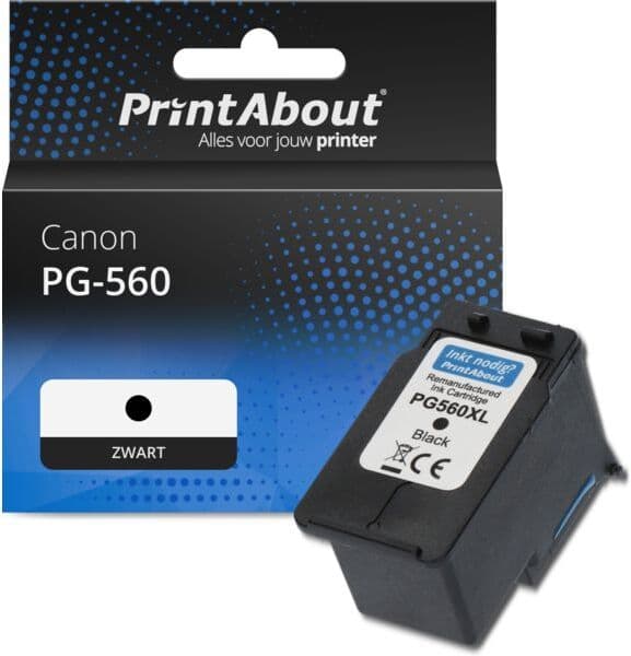 PrintAbout Inktcartridge PG-560 Zwart geschikt voor Canon