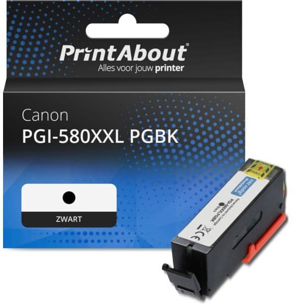 PrintAbout Inktcartridge PGI-580XXL PGBK Zwart Extra hoge capaciteit geschikt voor Canon