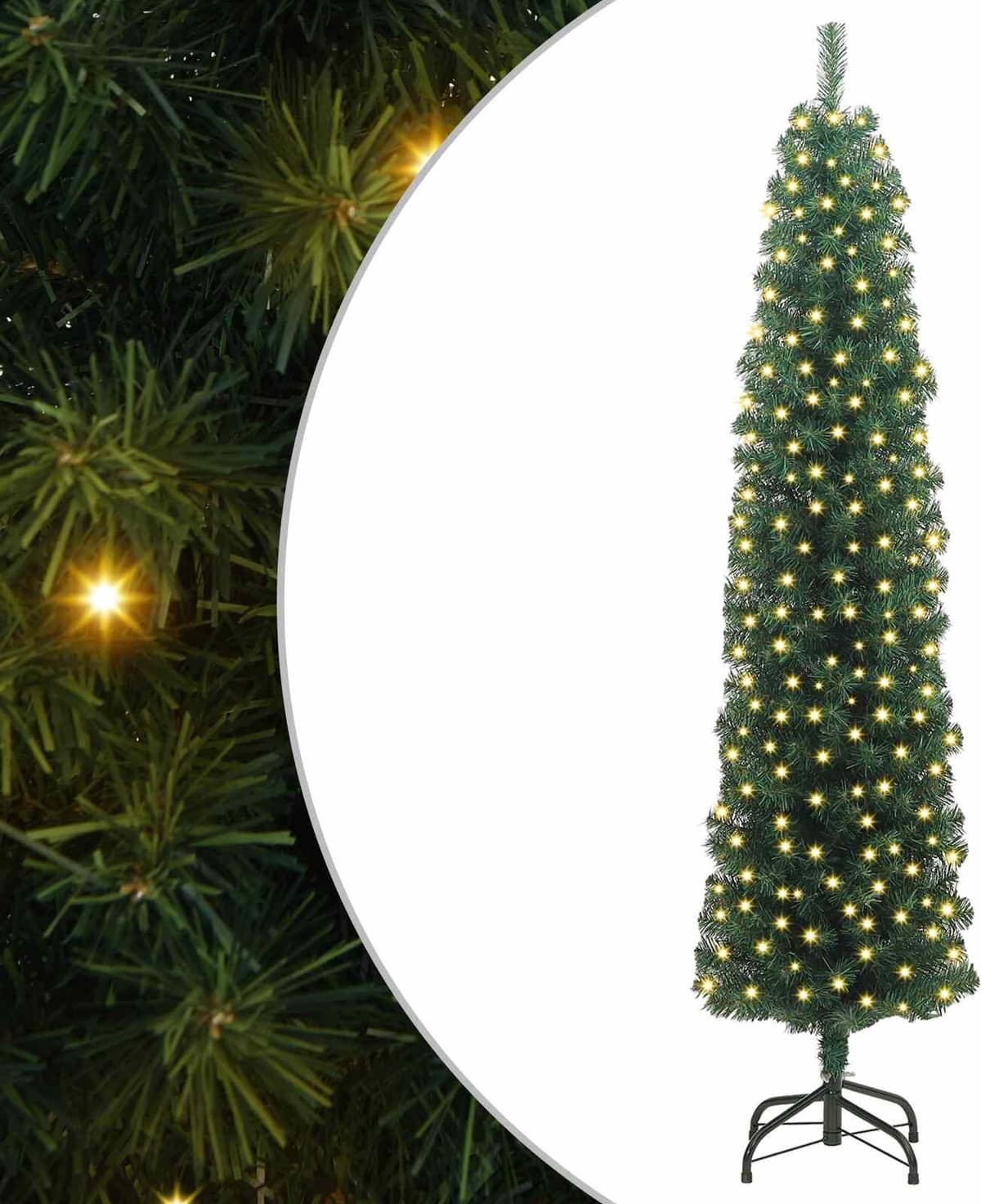 vidaXL Sapin de Noël artificiel Vert 240 cm PVC et acier et plastique