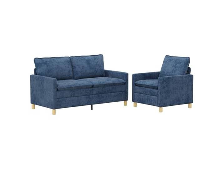 GHVBNMF Sofagarnitur 2-Teilig Blau, 3-Sitzer Sofa Set mit Metallrahmen Stilvolle Couchgarnitur für Wohnzimmer und Büro mit weichen Doppelpolstern, abnehmbaren Bezügen und stabilem Rahmensystem.