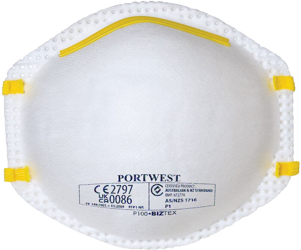 Portwest P100 Ffp1 Filtermaske ( Kasse Á 20 Stk )-Hvid-One Size