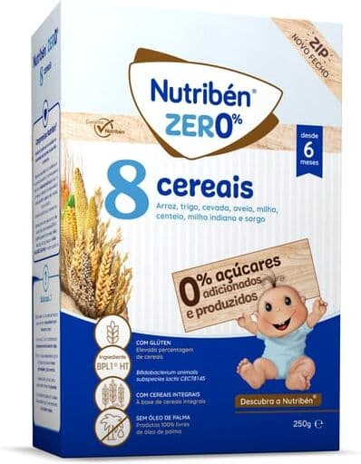 Nutribén Nutriben Zero 0% Farinha 8 Cereais 250G