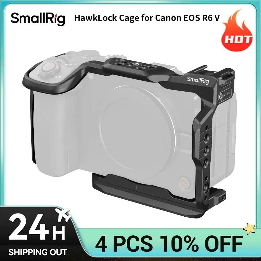 SmallRig R6 V HawkLock Quick Release Cage for Canon R6 V Alloy Full Camera Cage Kit Quick Release Plate for Arca for DJI RS