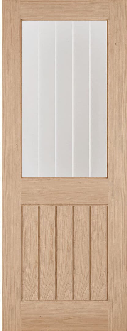 LPD Doors Belize Glazed Unfinished Oak Internal Door Oak 198.1cm H x 76.2cm W x 3.5cm D