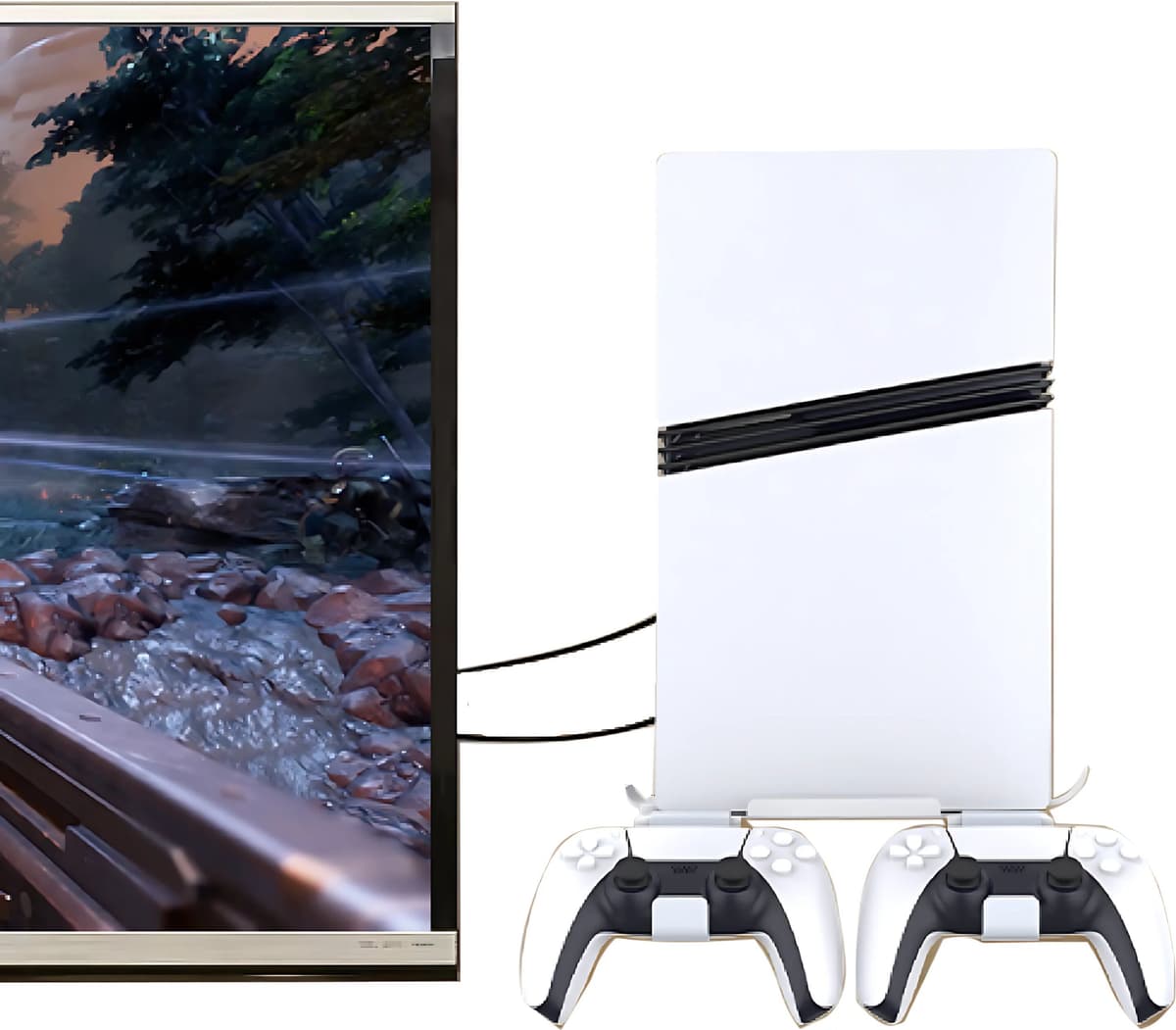 ipega Wall Mount for PS5, PS5 Slim, PS5 Pro,  GP-531 Heavy-Duty Metal Bracket for PS 5 Console & 2 Controller