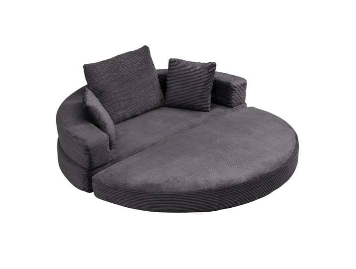Modenvie Schlafsofa 173/176/40 cm aus Schaumstoff mit 2-in-1-Funktion Schwarz, Kunststoff, Rund, 176x40x173 cm, Babymöbel & Kindermöbel, Kinderzimmer & Jugendzimmer, Schlafsofas