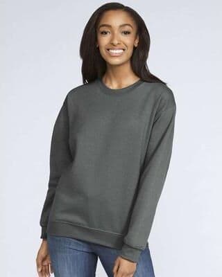 Gildan SF000 Softstyle Midweight Crewneck Sweatshirt in Charcoal size 4XL   80/20 cotton/Polyester blend