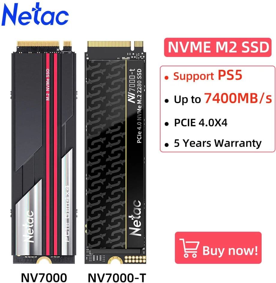 Netac SSD NVMe M.2 1TB 2TB 4TB M2 2280 PCIe 4.0x4 SSD PS5 Hard Drive Internal Solid State Disk for Laptop Desktop