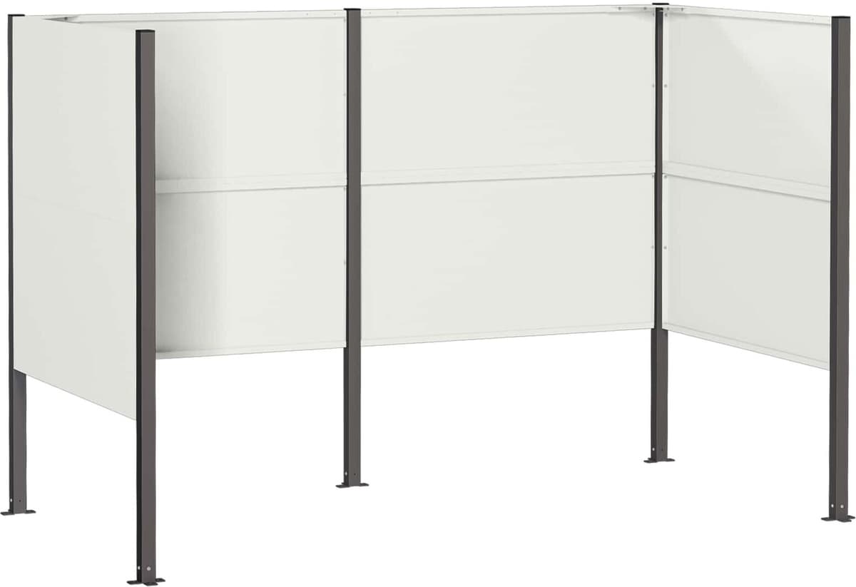 vidaXL Écran pour poubelle 167 x 85 x 113 cm Acier Blanc