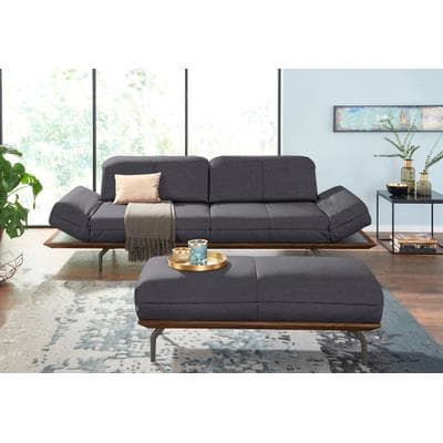Polsterhocker "CR.420, Designhocker, Sitzhocker", schwarz (anthrazitgrau, schwarzgrau), B:123cm H:43cm T:54cm, Flachgewebe DONNA (76% Polyester 24% Polyacryl), CREATION BY ROLF BENZ, Hocker, Polsterhocker, in 2 Bezugsqualitäten, Holzrahmen in Eiche...
