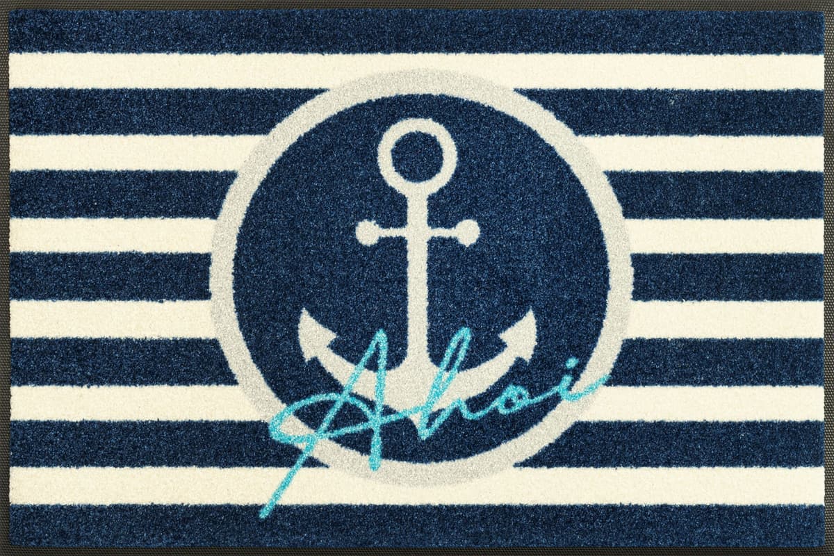 Fussmatte "Anchor Port", bunt, B:50cm H:7mm L:75cm, Obermaterial: 100% Polyamid, WASH+DRY BY KLEEN-TEX, Teppiche, Fussmatte bunt B : 50cm 1 Stk., 7mm, L: 75cm